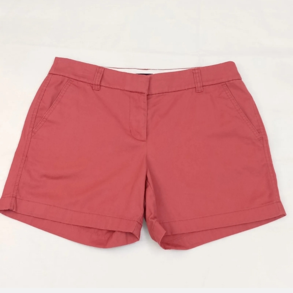 Sz 4 RE-IMAGINED by J.CREW Women's Salmon Coral Cotton Chino Shorts Exc Cond!